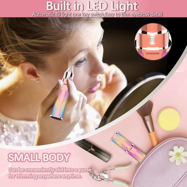Eyebrow Trimmer | 2 In 1 Painless Brow Shaver Hair Remover Battery Operated Eyebrow Trimmer Facial Hair Remover
