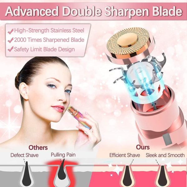 Eyebrow Trimmer | 2 In 1 Painless Brow Shaver Hair Remover Battery Operated Eyebrow Trimmer Facial Hair Remover