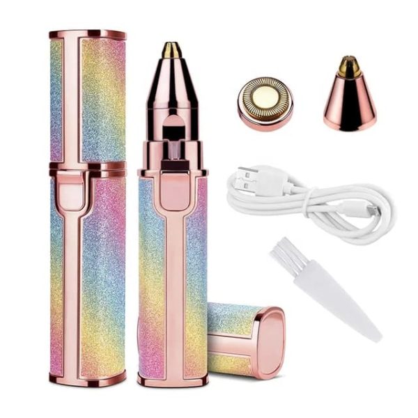 Eyebrow Trimmer | 2 In 1 Painless Brow Shaver Hair Remover Battery Operated Eyebrow Trimmer Facial Hair Remover