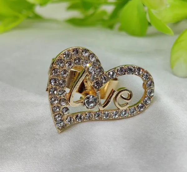 1 Piece Imported Radiant Love Heart Crystal Ring
