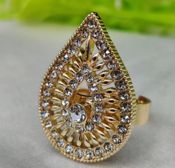 1 Piece Import Radiant Teardrop Crystal Embellished Ring