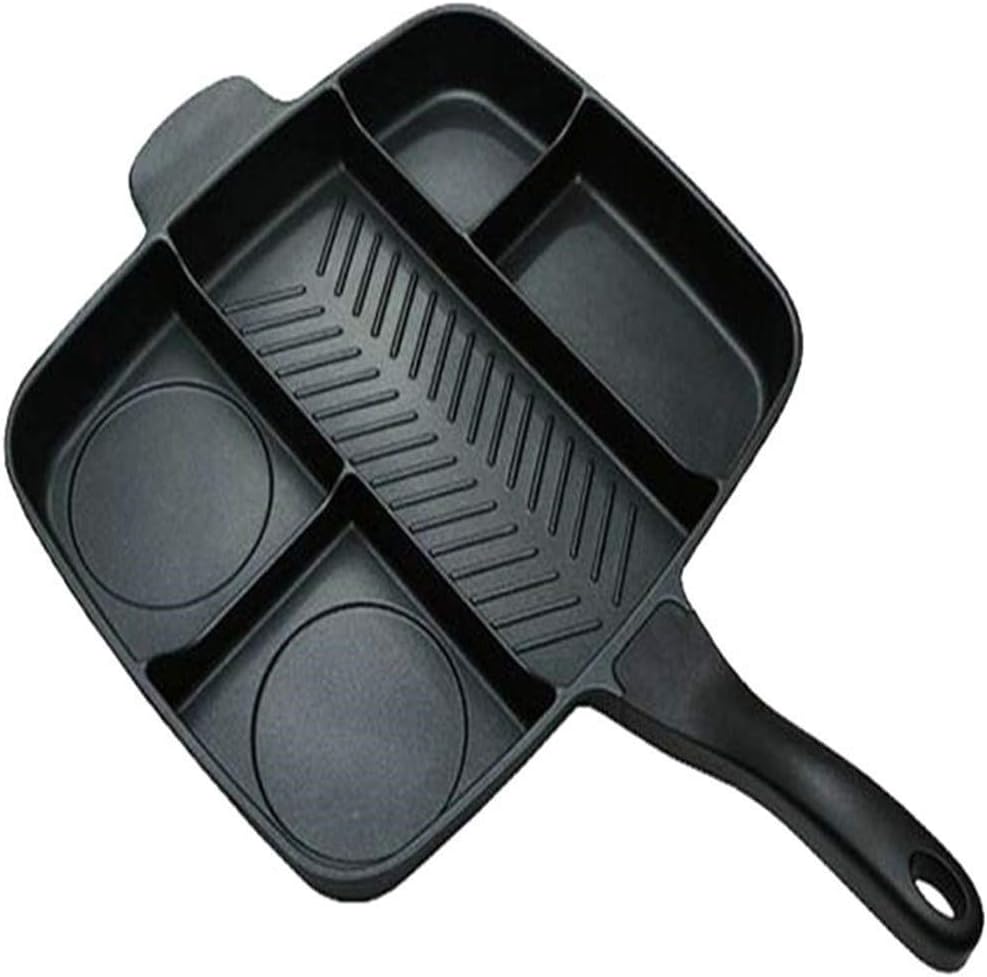 Frying Pan 5-in-1 Multifunction Breakfast Fryer Pan Saucepan Flat Non-stick Divided Frying Grill Pan Skillet Pan Eggs Steak Pots And Pans Frying Pan