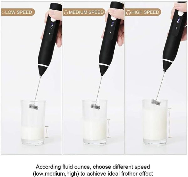 Coffee Milk Frother Egg Beater Drink Mixer With 2 Spring Whisk Heads, Usb Rechargeable Mini Blender For Coffee Latte Cappuccino Beating Eggs