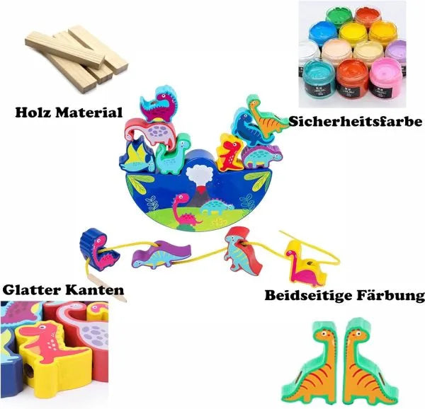 Dinosaur Toy From 3 Years Wooden Toy Stacking Game
