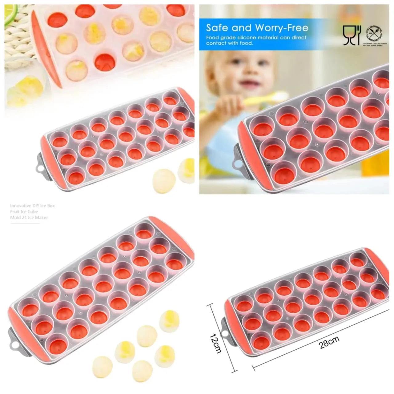 Popup Ice Cube Tray Silicone Mould Jelly Shots/chocolate