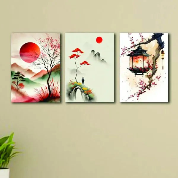 3pcs Nature Sticky Phototile Wall Frames