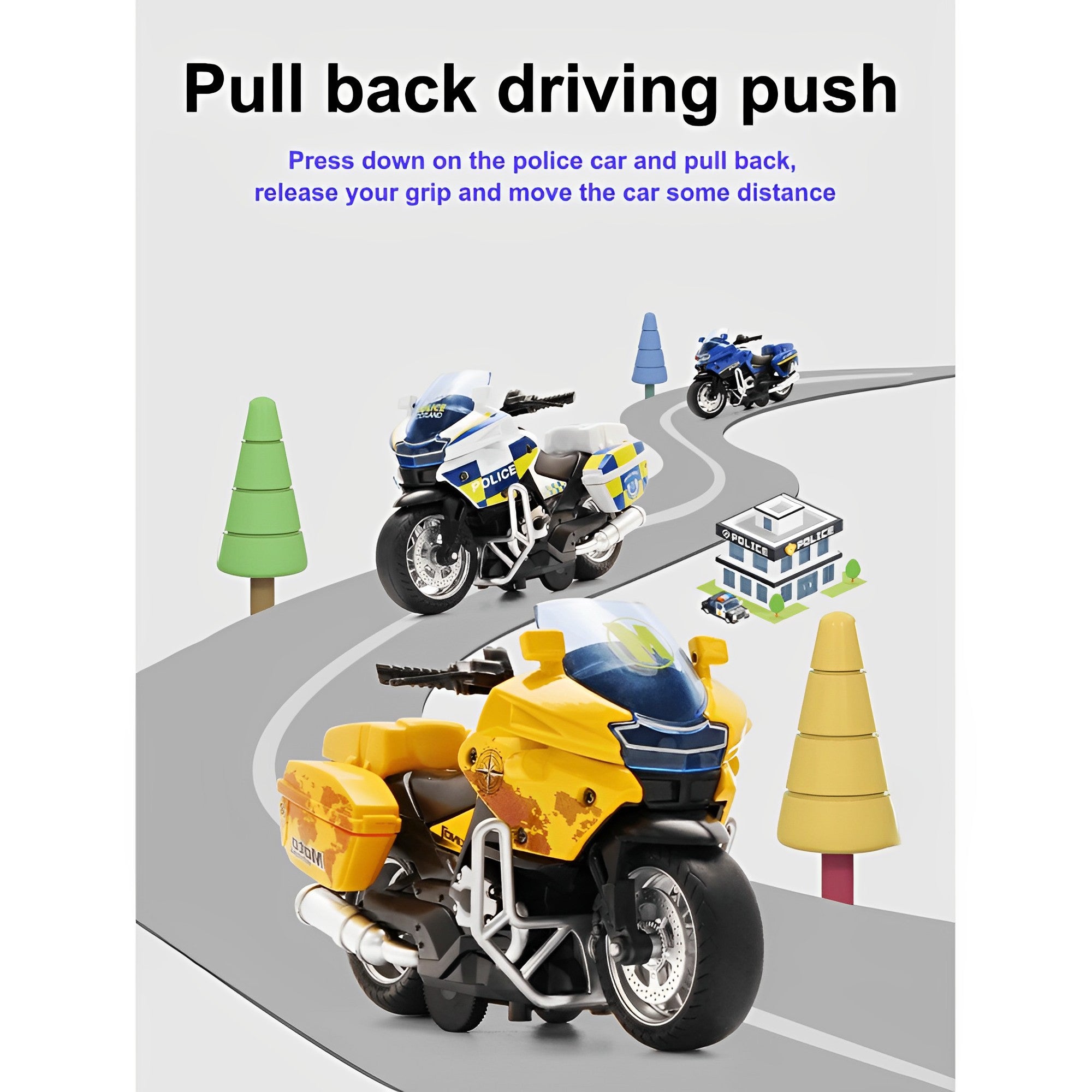 1:14 Friction Powered Alloy Die-Cast Motorbike With Cool Lights Effects And Music