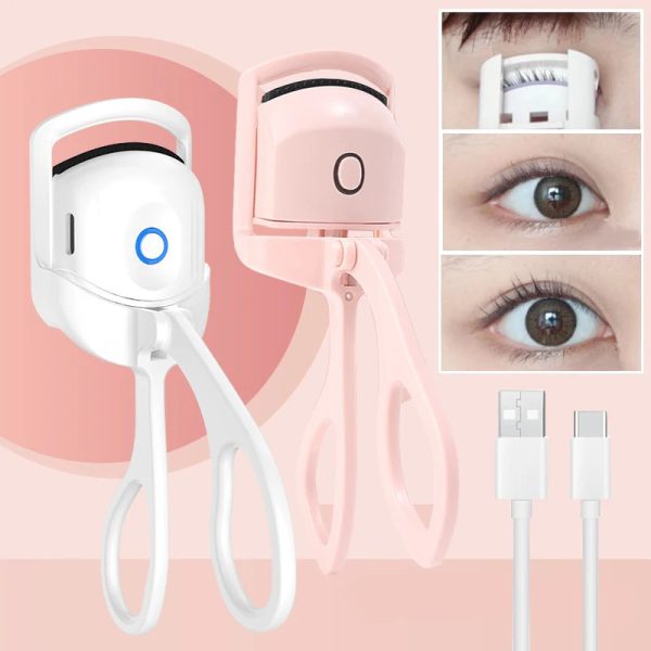 Heated Eyelash Curler, Intelligence Electric Eyelash Curler, USB 3 Gears Electric Eyelash Curler, Eye Beauty Makeup Tools, Long Lasting Curling (Random color)