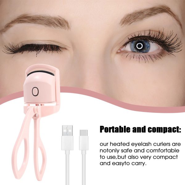 Heated Eyelash Curler, Intelligence Electric Eyelash Curler, USB 3 Gears Electric Eyelash Curler, Eye Beauty Makeup Tools, Long Lasting Curling (Random color)