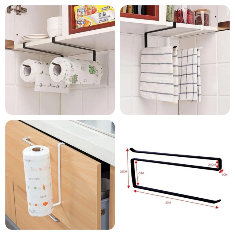 Kitchen Paper Towel Hanger Holder Under Cabinet Roll Rack Space Save Organizer ( Random Color )