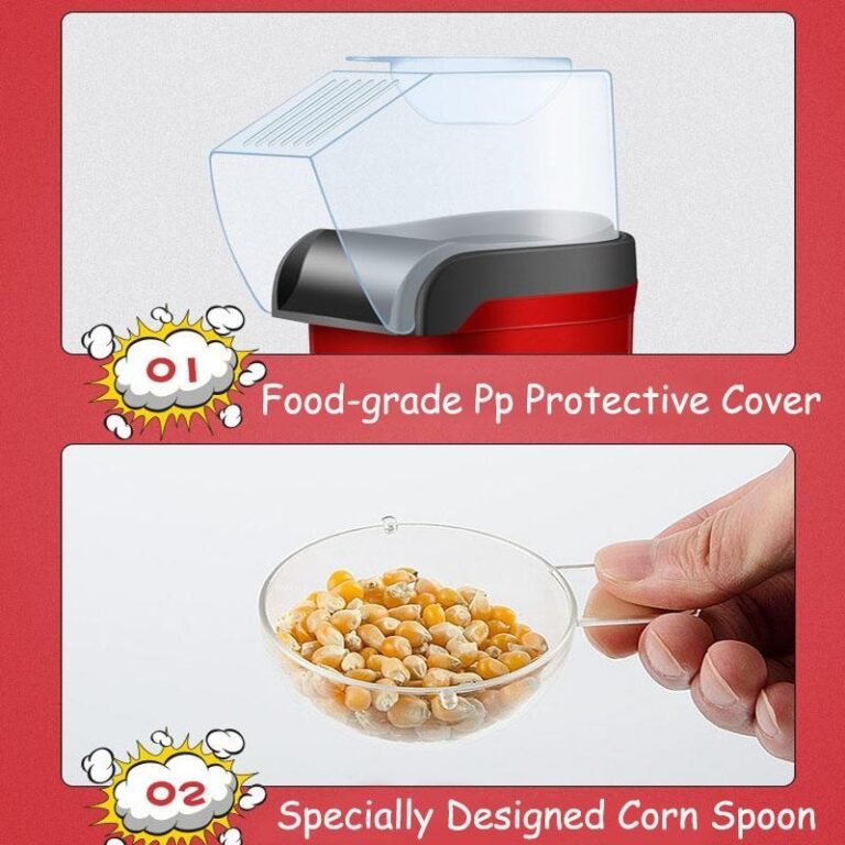 1200W Oil Free Popcorn Maker Machine with Measuring Cup
