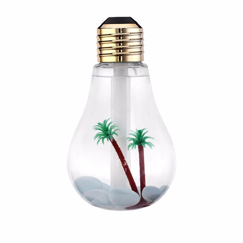 Bulb Essential Oil Humidifier Ultrasonic Diffuser LED Night Light Air Freshener 400ML