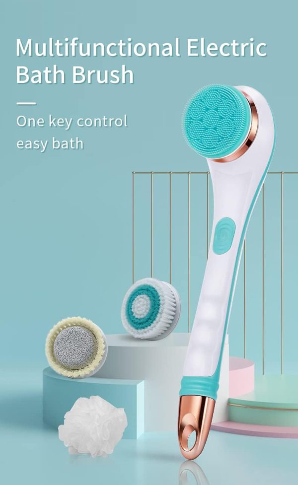 Cnaier Bath And Body Scrub Electric Brush Set – Rechargeable 4 In 1