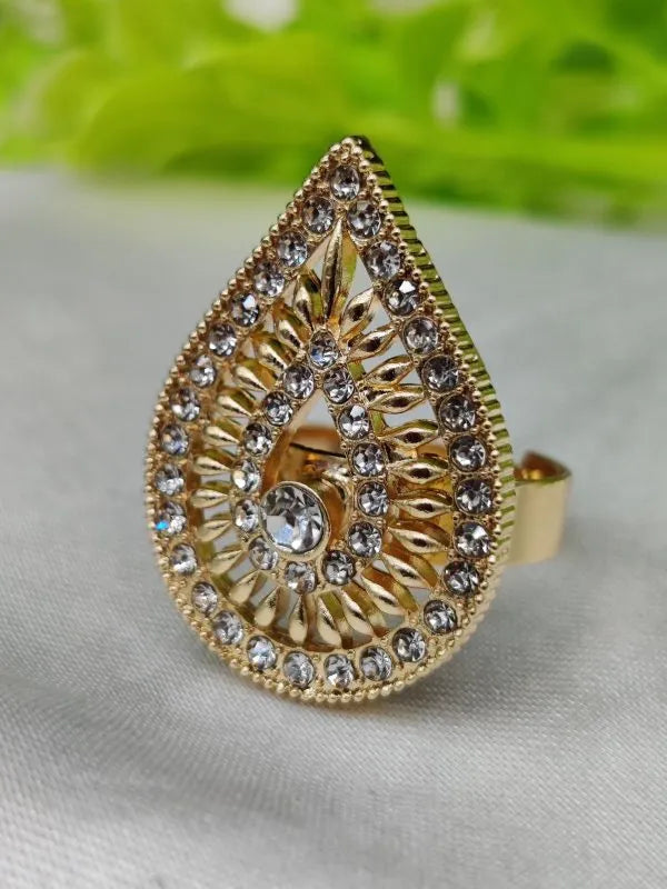 1 Piece Import Radiant Teardrop Crystal Embellished Ring