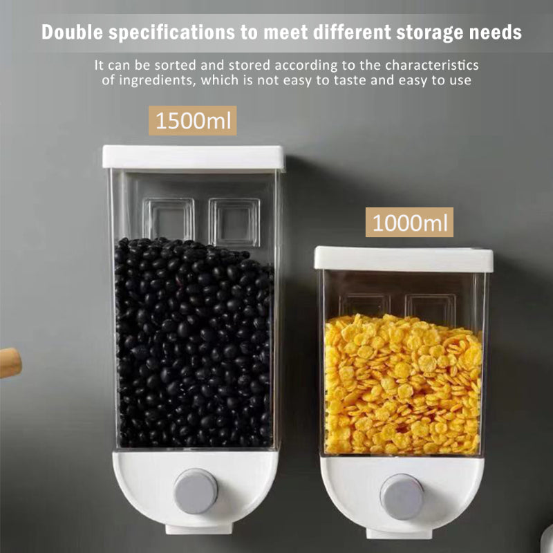1500ml Transparent Body Eco-Friendly Wall Mounted Grain Storage Box