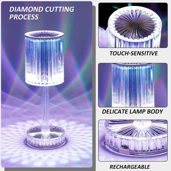 Crystal Acrylic Bedside Table Lamp Home For Bedroom Decor