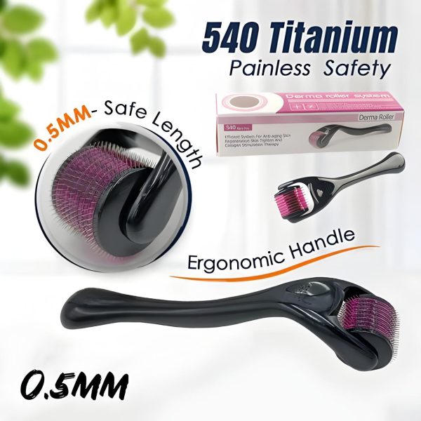 Skin Therapy 0.5 Derma Roller With 540 Micro Needle Roller For Men And Women | Derma Roller 540 Titanium Needle